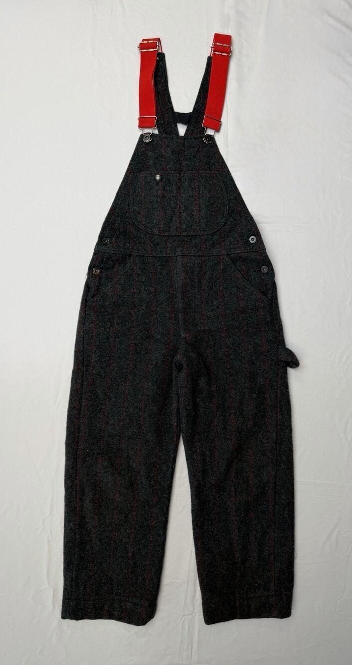 Vintage Woolrich Wool MALONE Plaid Hunting Bib Overalls Size XS Made in USA